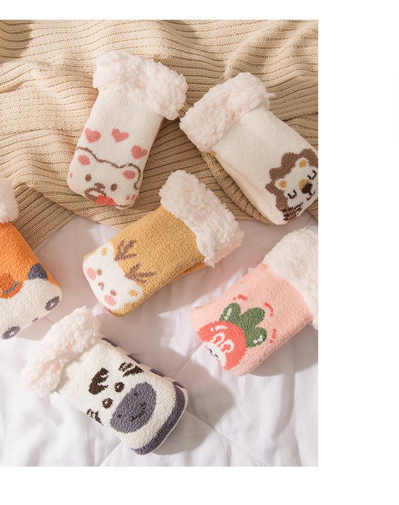 Women's Fleece-Lined Lambswool Home Socks - Warm, Thick, Cozy for Winter & Christmas