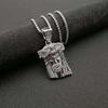 Hip Hop Iced Out Gold Silver Color Masked Jesus Face Pendant Necklace Jesus with Rhinestone Jewelry