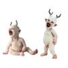 Haunted Horned Zombie Infant Statue - Chilling Halloween Decoration & Sinister Suspended Prop