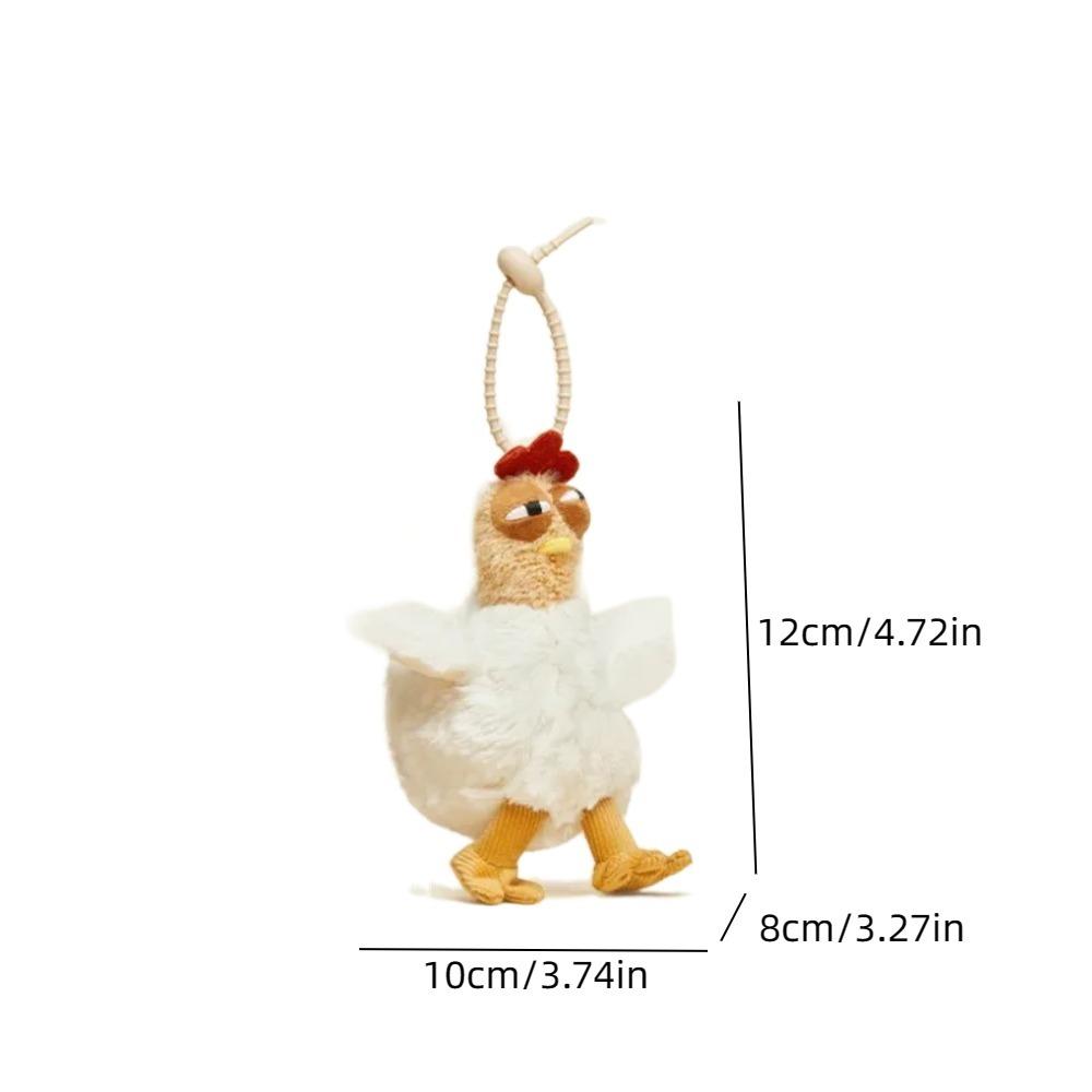 Cartoon Hens Key Ring Simulation Egg-laying Animal Key Holder Plush Chicken Keychain  Gift