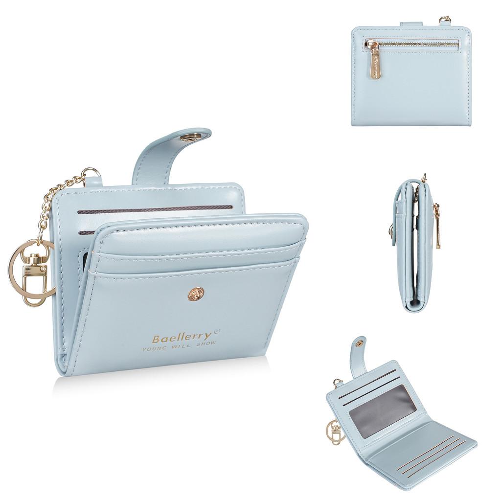 Womens Pu Leather Wallet With Integrated Card Holder And Keyring Stylish Coin Purse