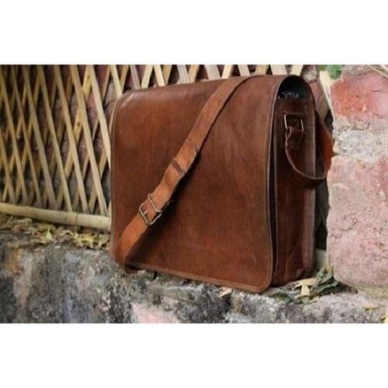 Vintage Bag Leather Messenger Genuine Men Shoulder Men's Travel Laptop Satchel