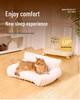 All-Season Striped Rabbit Fur Pet Bed: Winter Warm Sofa for Cats & Dogs