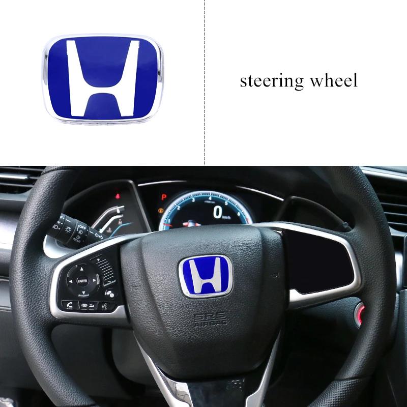 

Car Logo Badge Front Grille Trunk Steering Wheel Decoration Accessories For Honda Fit GK5 HRV Vezel Accord Civic Cars Emblem B - Honda&11 generation Civic
