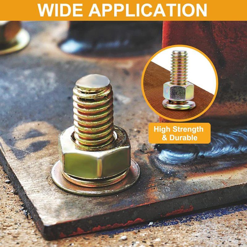 672 pieces of 8.8 grade M4, M5, M6 metric bolt and nut sets, heavy-duty hexagon head bolt and nut sets, including 13 metric size