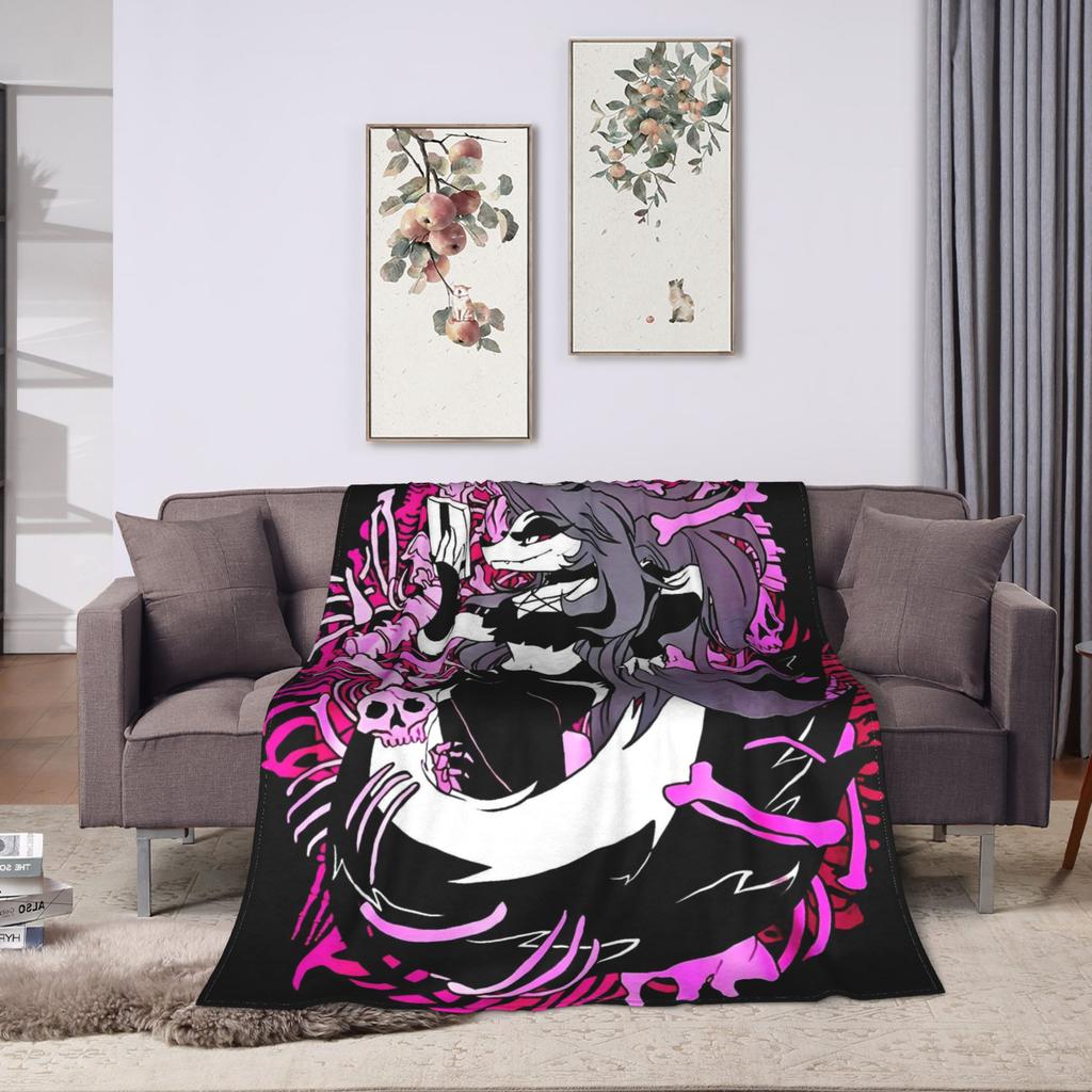 Soft Warm Blanket Decorative Helluva Boss Loona Throw Blanket  Flannel Bedspread For Outdoor Aesthetic Sofa Bed Cover