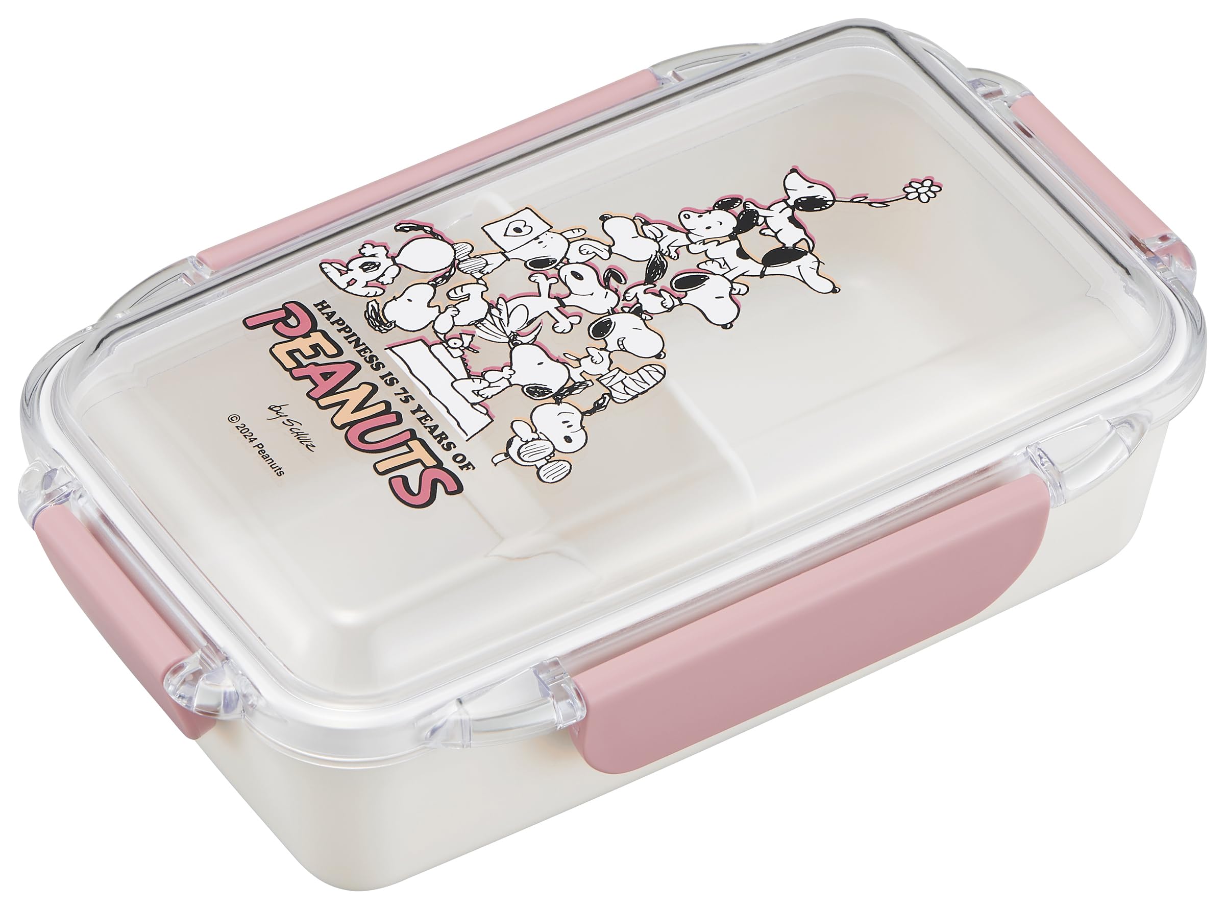 

OSK Snoopy Lunch Box with Peanuts 75th Anniversary PCD-500 Divider, Pink, розовый