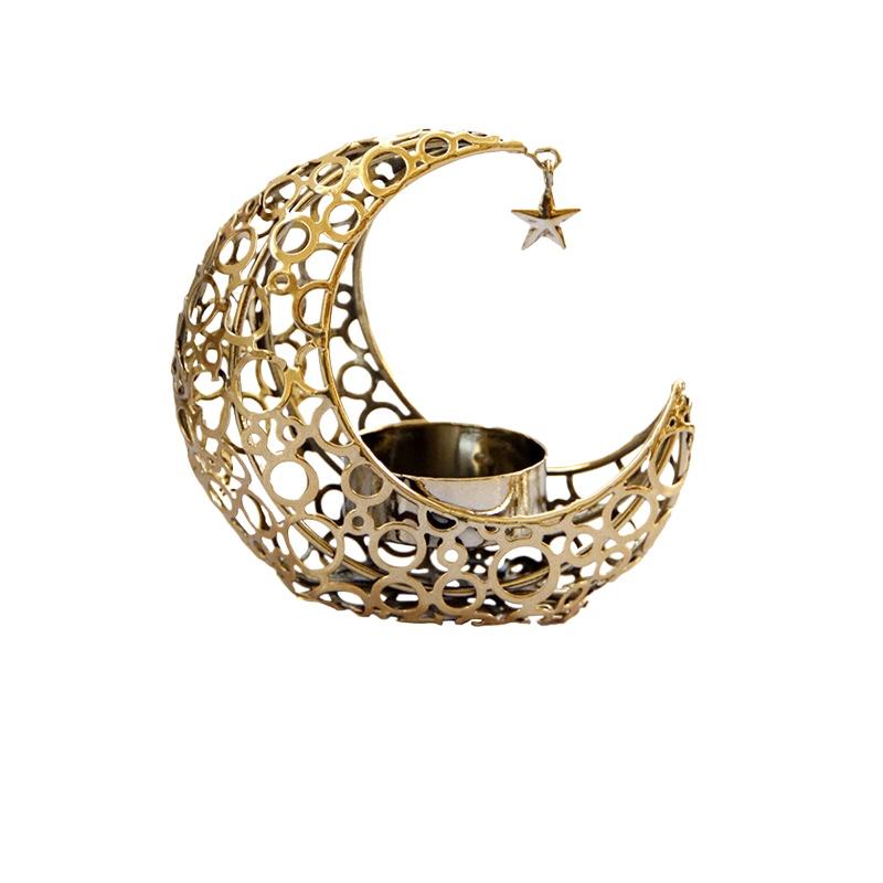 Металлический подсвечник  Луна  Рождественское украшение Романтический свет Роскошный INS стиль Свадебный стол Чашка-подставка для чайной свечи Декор