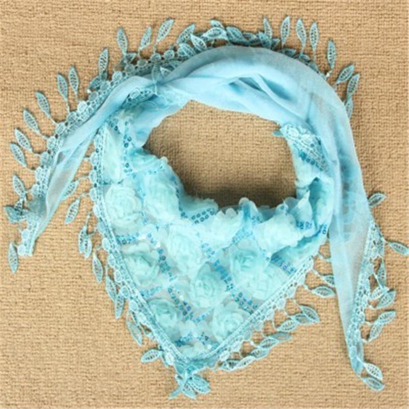 Frühling Und Herbst Frauen Dreieck Schal Exquisite Quaste Stickerei Dünne Seide Schal Schal