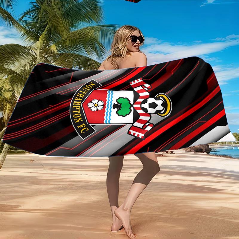 FC-Wappen-Design aufgedrucktes Mikrofaser-Strandtuch, Weich und saugfähig, Schnell trocknend, Ideal für Sommerreisen, Strand-Essential, Schwimmbad