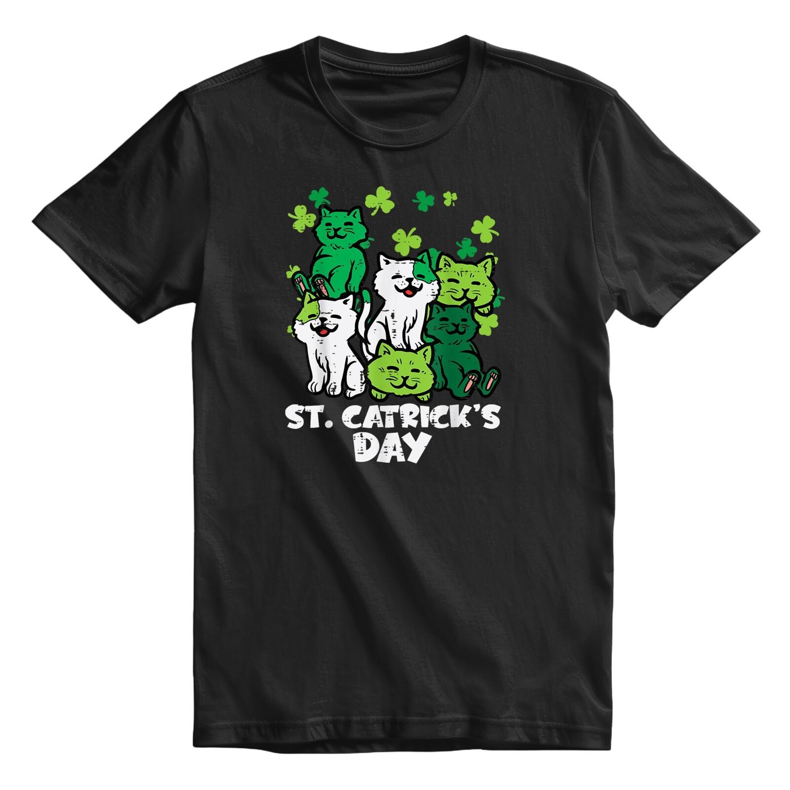 

Funny Cat St Patrick s Day T-Shirt Mens Womens Tees Top For Men and Women Shirt Top 4XL