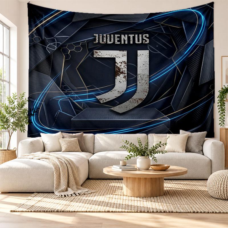 Juventus FC Wall Tapestry, Soft Fabric Wall Hanging, Decorative Backdrop For Bedroom Home Wall Art