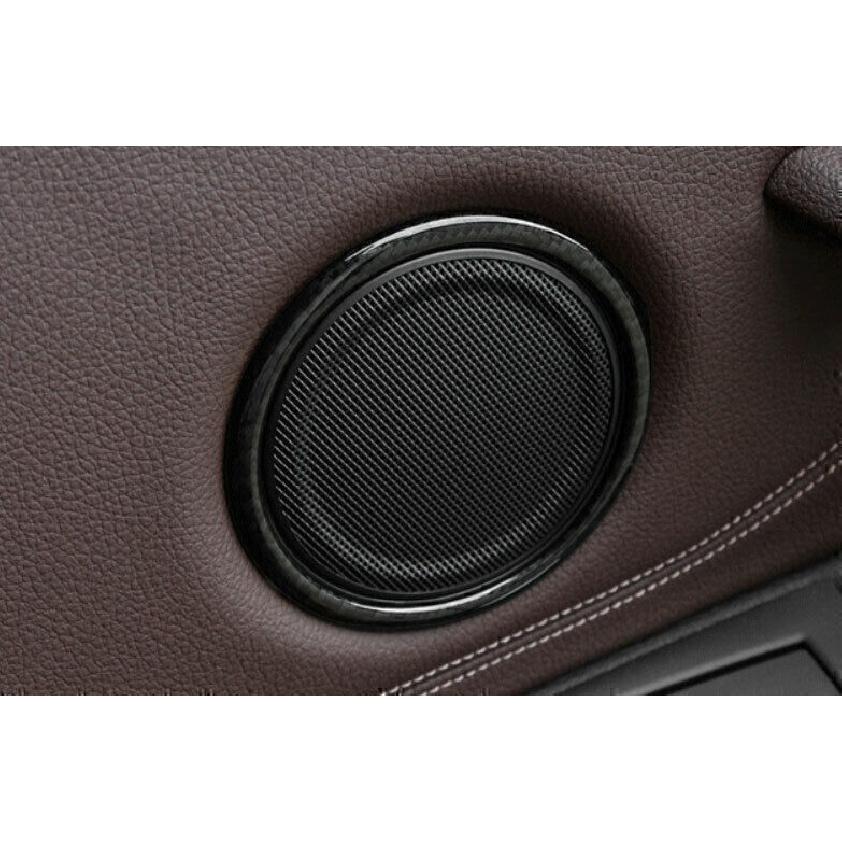 For BMW X1 X2 F48 2016-2022 Carbon Fiber Inner Door Speaker Sound Ring Trim 6PCS