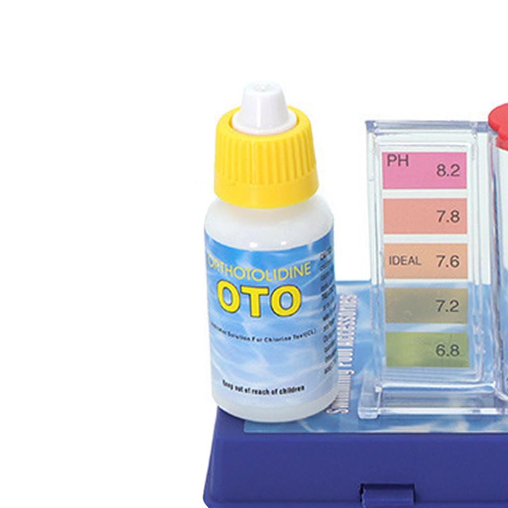 Wasserqualitäts-Testlösung mit Teststreifen-Röhrchen-Werkzeug zur pH-Wert- und Restchlor-Erkennung