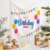 Minimalist Black White Happy Birthday Tapestry Party Backdrop for Kids Adults Birthday Decor Bedroom Photo Background