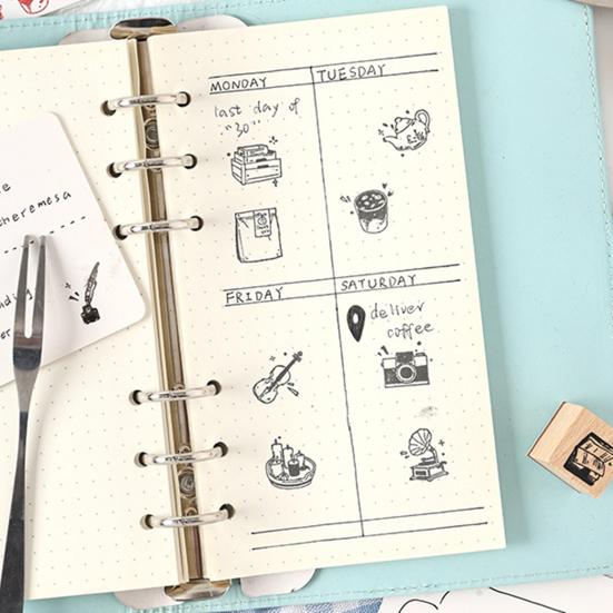 8 Adet/Set Ahşap ve Kauçuk Damga Dekoratif Ahşap Damgalar Retro Yaşam Temalı Damgalar Scrapbook Kartlar Zarf Kendin Yap El İşi Planlayıcı Günlük İçin