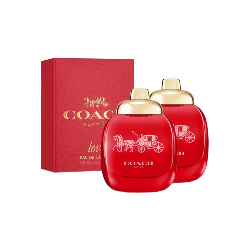 COACH Парфюм In the Name of Love Маленький набор пробников EDP Цветочный и фруктовый аромат Клубника Роза Кедр / 4,5 мл*2 коричневый