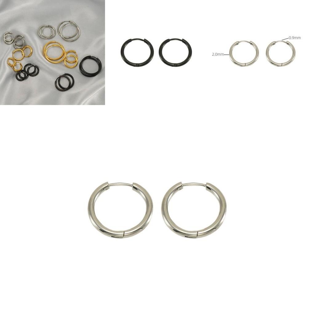 Schicke runde Ohrringe aus Edelstahl für Damen und Herren mit robustem Design