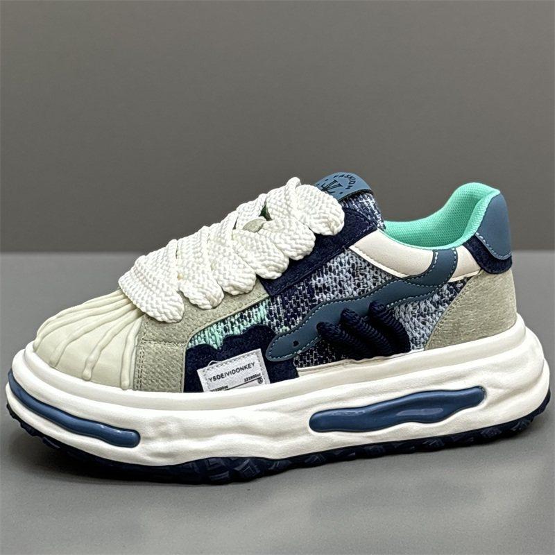 Shell head autumn new thick baseplate shoes color matching casual trendy shoes wear-resistant dad shoes dl