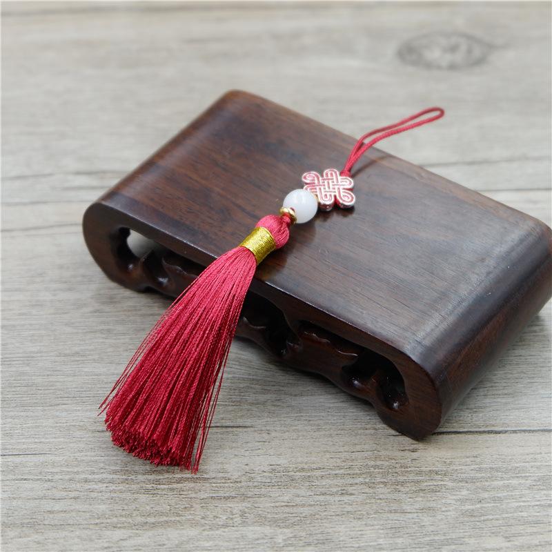 Mini Small Chinese Knot Fringed Ear, Chinese Wind Hand Bookmark Case Hanging Ear Accessories Pendant Small Fringed Pendant