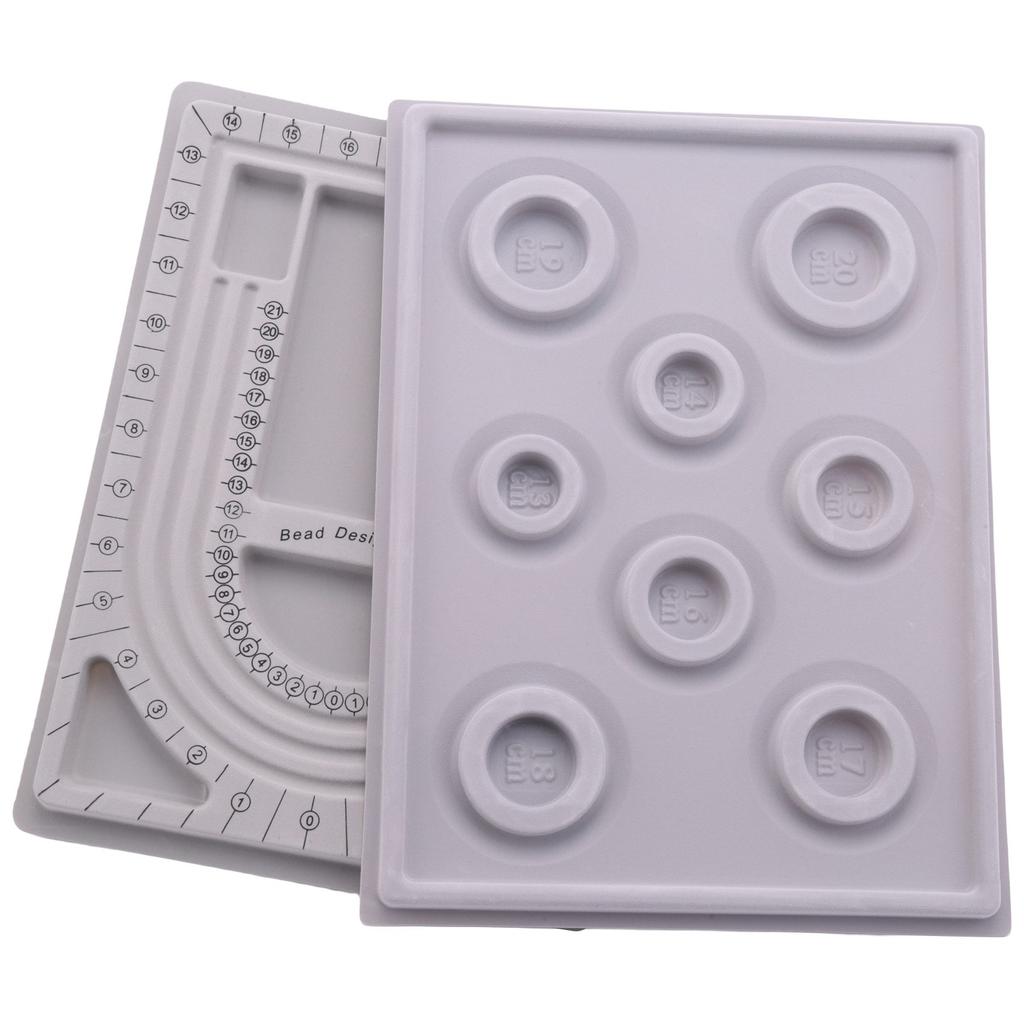 NNVC 2Pcs Bead Design Board Bracelet Design Board Flocked Bead Board Necklace Beading Jewelry Organizer Tray DIY Jewelry Making