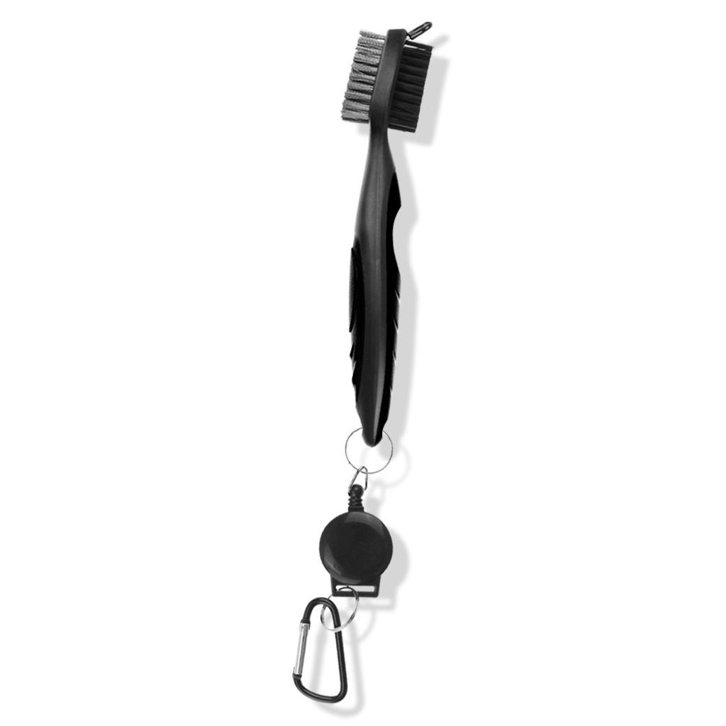 Golf Club Brush Club Cleaner with 2 Ft Retractable Extension Cord and Aluminum Carabiner Golf Bag Accesso