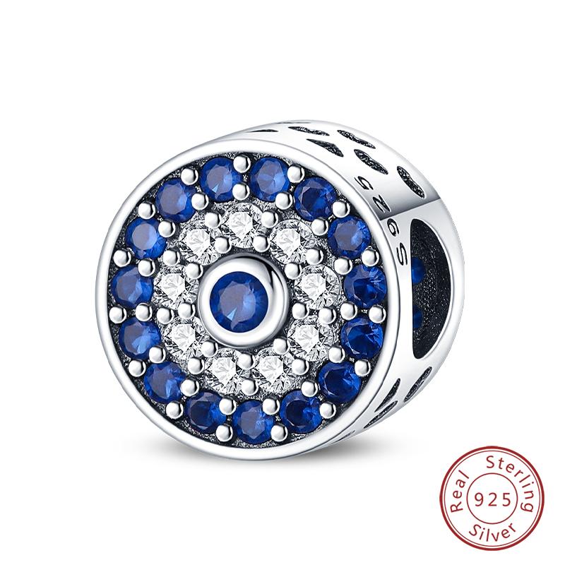 Fit 925 Silver Charms Beads Mysterious Devil's Eye Fatima's Hand Pendant Charms For Women Fine DIY Jewelry