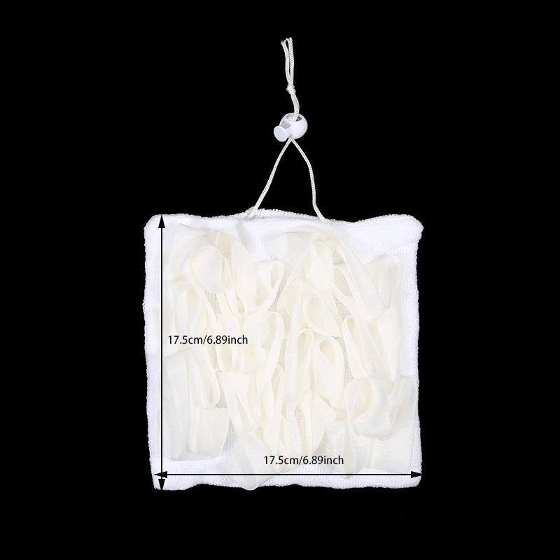 2-In-1 Bath Ball Brush Towel With Drawstring Closure For Soap Soft Exfoliating Mesh Shower Sponge Skin Care Bathing Tool