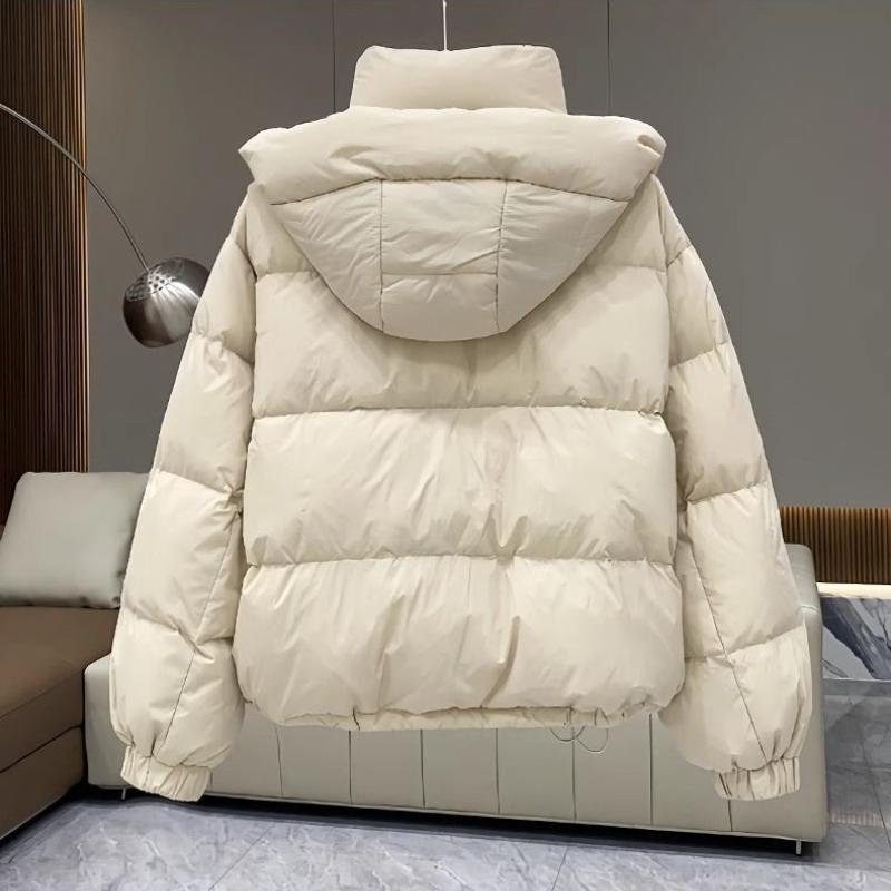 Women's Korean Winter Parkas - Casual Loose Down Coat, Oversize Hooded Warm Soft Cotton Puffer Snow Wear Jackets
