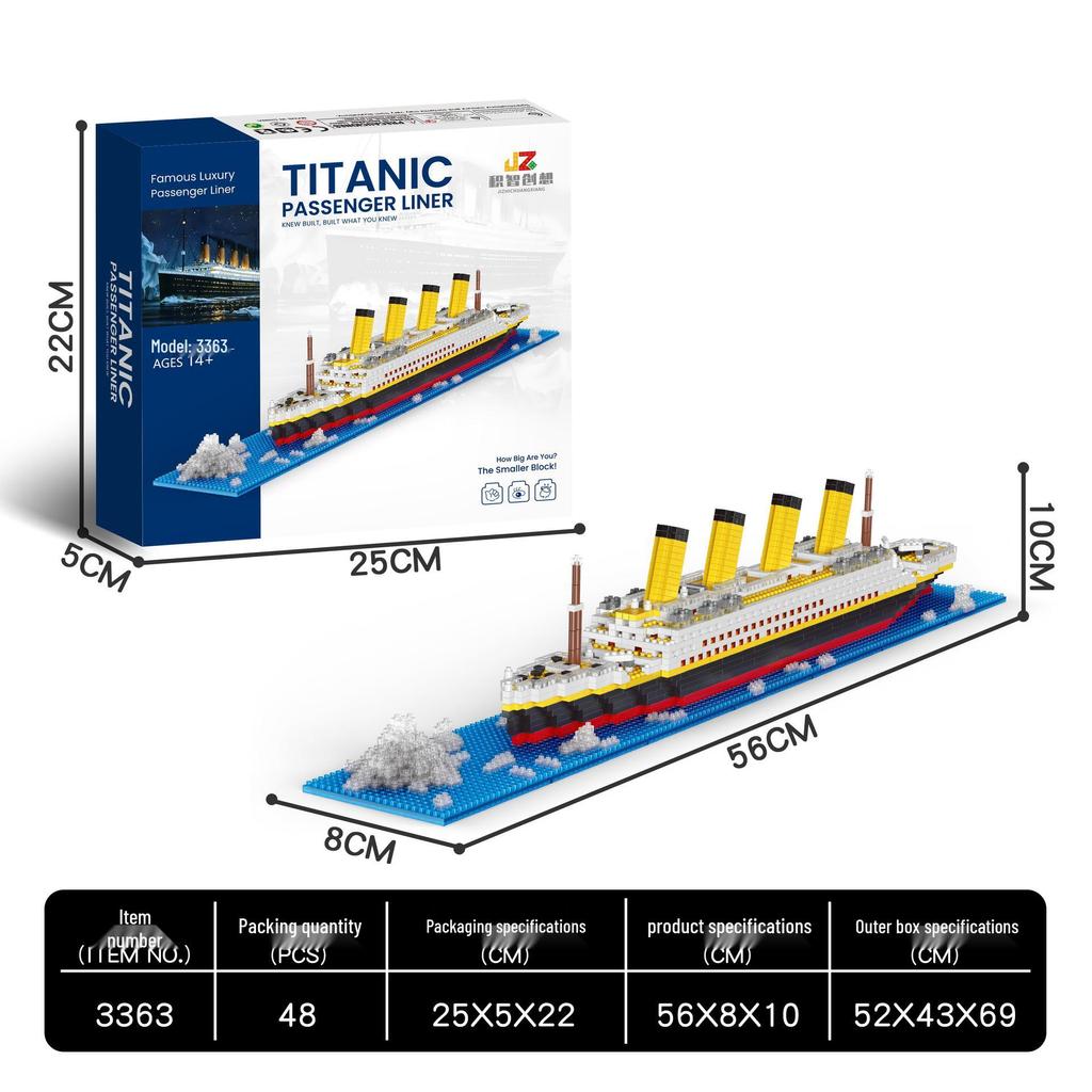Titanic Pirate Ship Micro-Particle Building Blocks Puzzle Toy DIY 