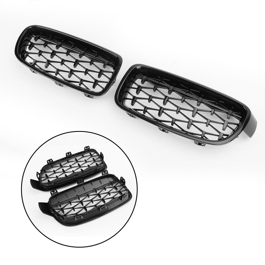 Gloss Black Diamond Front Kidney Grille Grills for BMW F30 328i 335i 2012-2016
