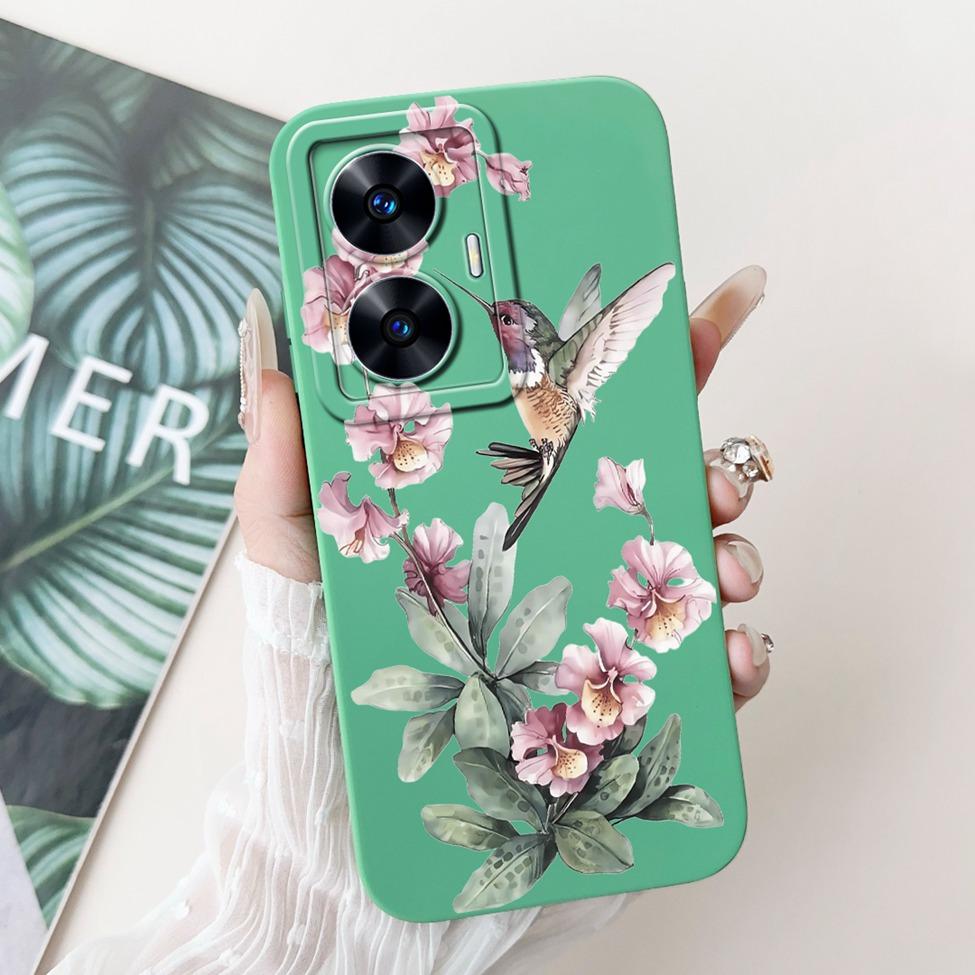 For Realme C55 Case RMX3710 Silicone Cute Cat Fashion Butterfly Flowers Love Painted Cover For Realme Narzo N55 Phone Case Funda
