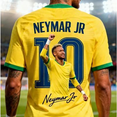 High-quality Summer Neymar 3D Print Children's Sportswear Football Jersey T-shirt. Loose and Comfortable Suitable for Daily Wear