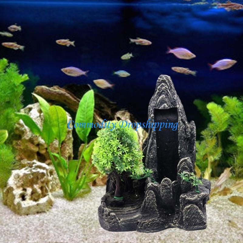 Y5JC Ozdoby do akwarium Wodospad Krajobrazowy Figurka do Akwariów Wystrój Siedliska
