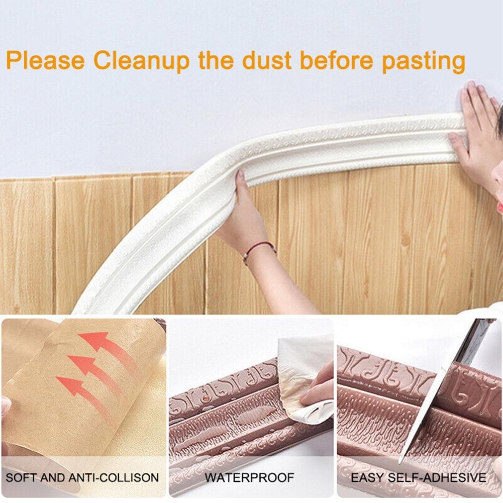 1pcs Trim 3D Tiles DIY Sticker Skirting Sticker Border