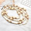 Wooden Bead Christmas Garland 7.41ft Long Festival Tree Decoration For Mantels Staircase Holiday Party Centerpieces
