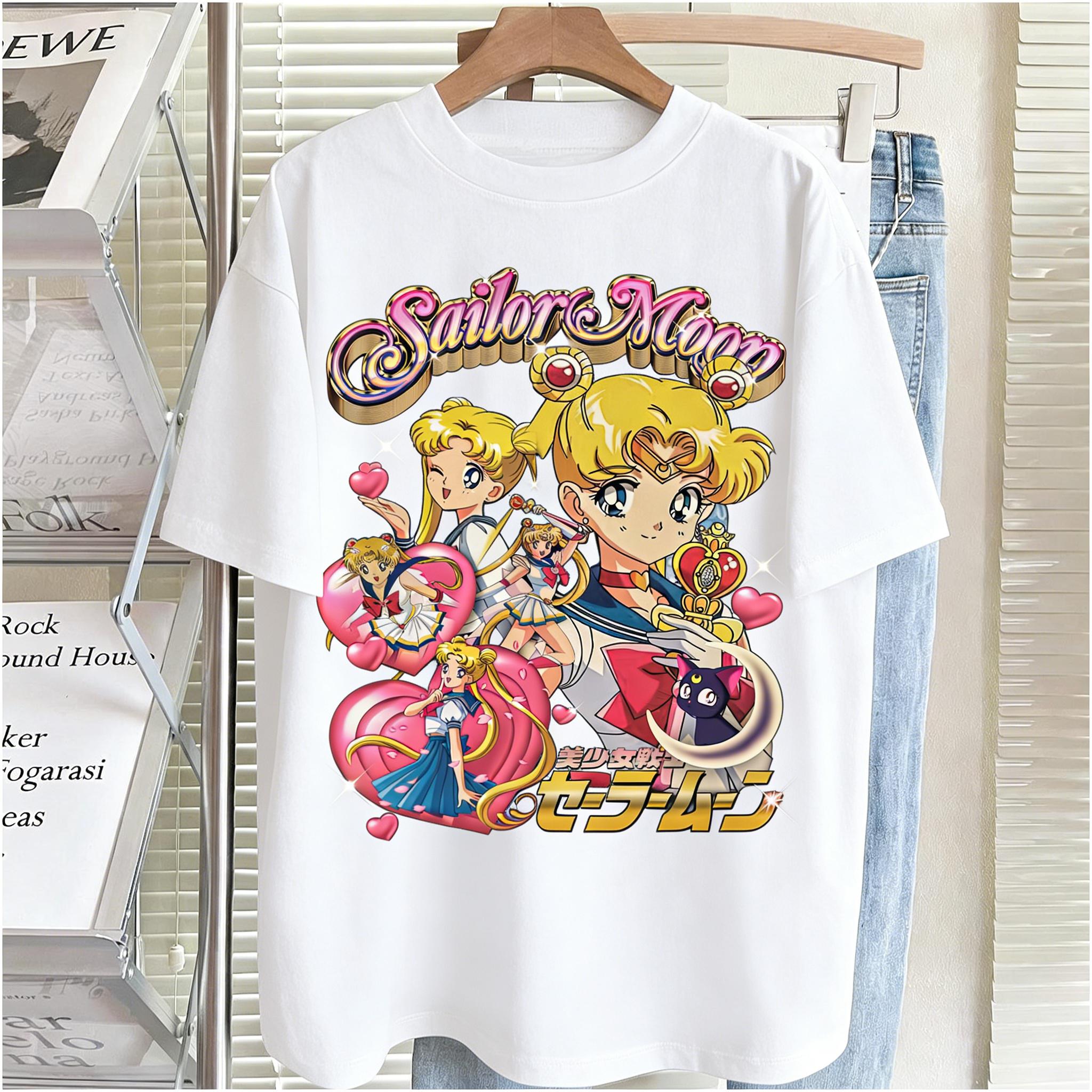 

Pretty Soldier Girl Printed Anime Tshirt Japanese Style Loosefitting Shortsleeved Tshirt for Both Men and Women 4XL