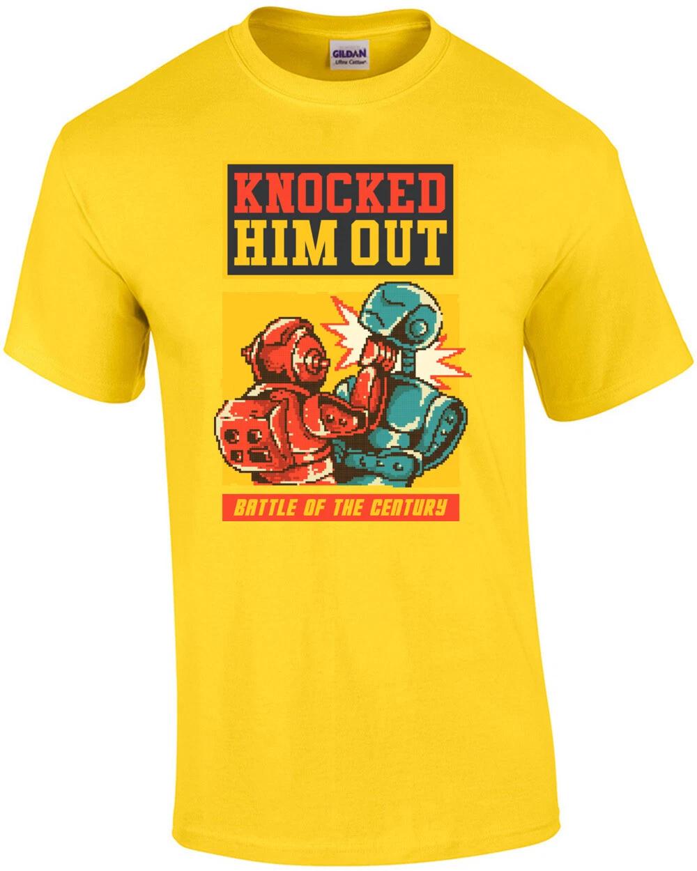 Rock Em Sock Em Knocked Him Out Retro T-Shirt 4XL