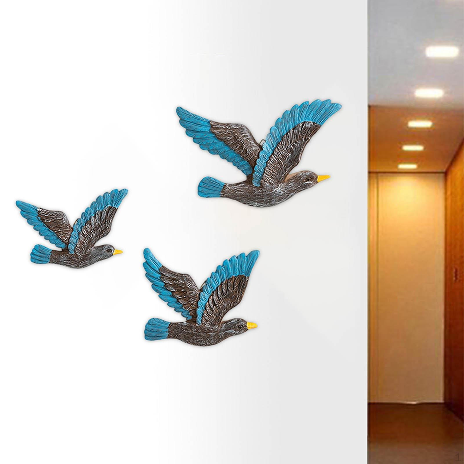 

3 Pieces Seagull Wall Decor Flying Bird Sculptures Resin Hand Crafted 3D Decorations Style C