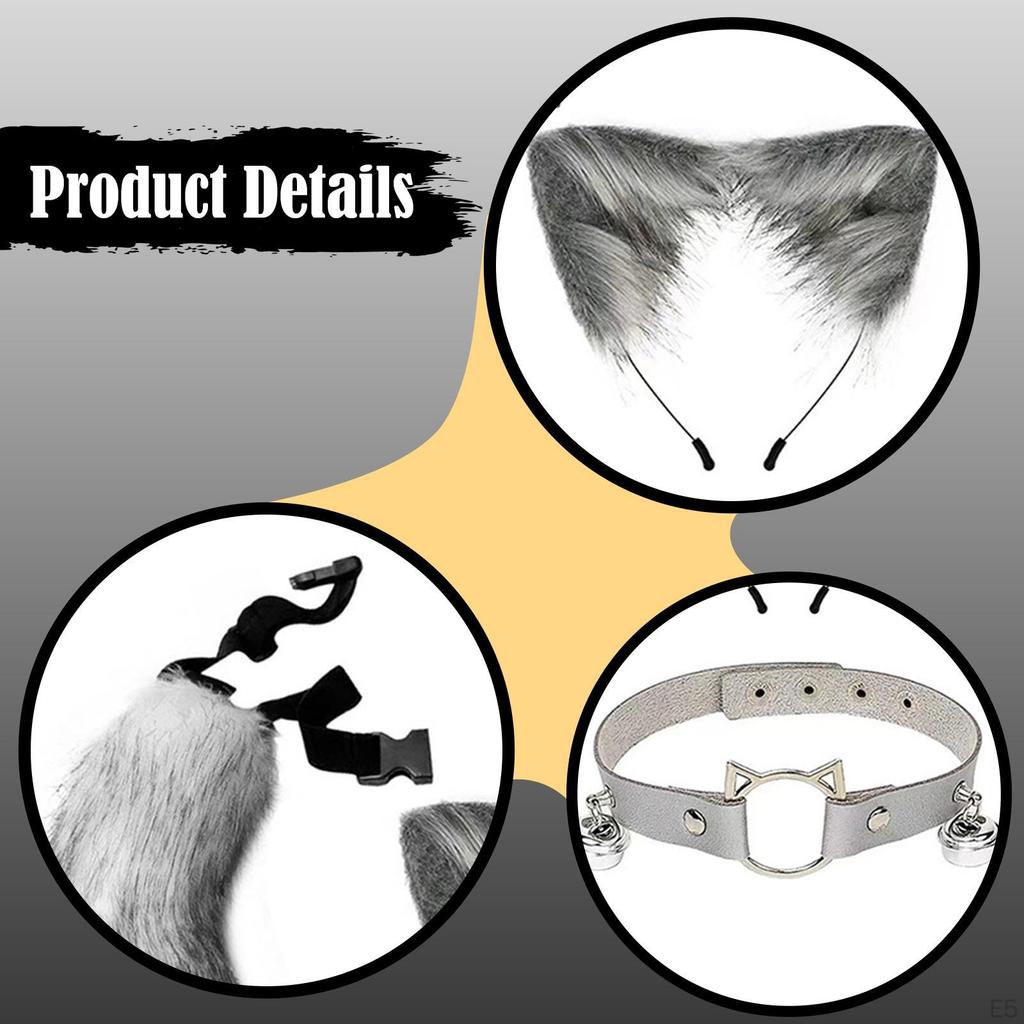 Cosplay Costume Ears Tail Headband Set for Adults And Kids Features Soft Comfortable Material