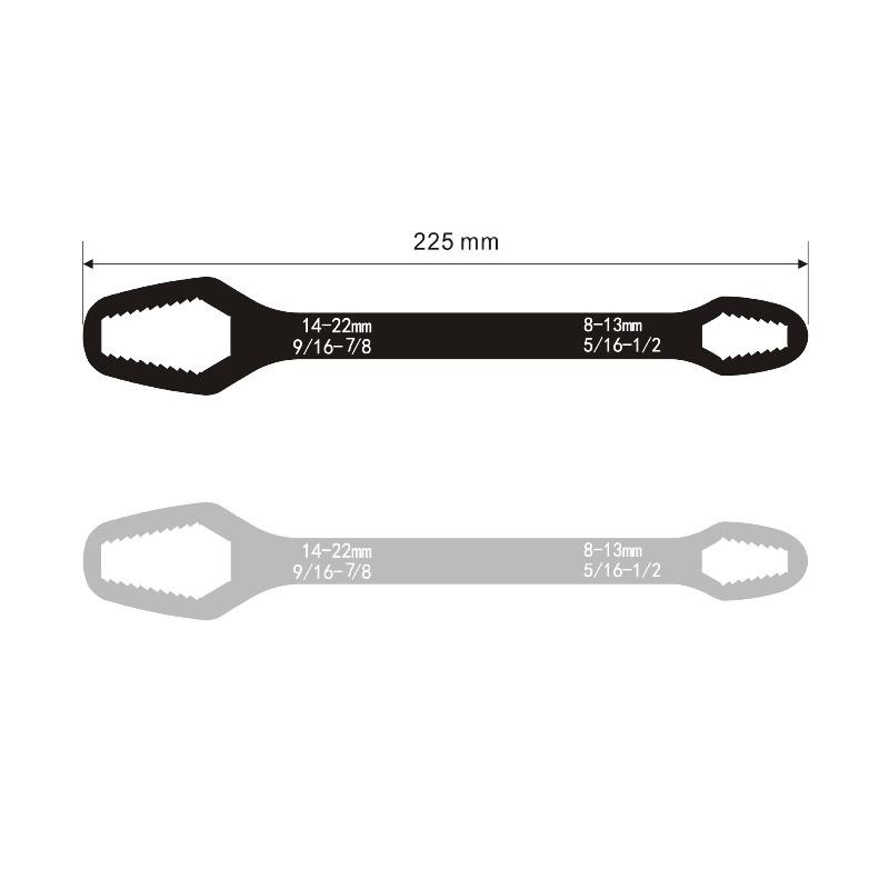 8-22mm Universal Wrench Self-tightening Adjustable Glasses Wrench Board Double-head Spanner Hand Tools for Factory