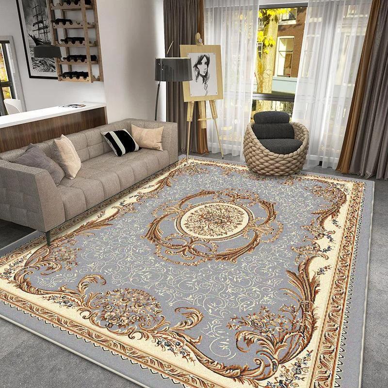 European Style Carpet for Living Room Luxury Decor Home Sofa Area Fluffy Soft Rug Bedroom Cloakroom Non-slip Entrance Door Mat