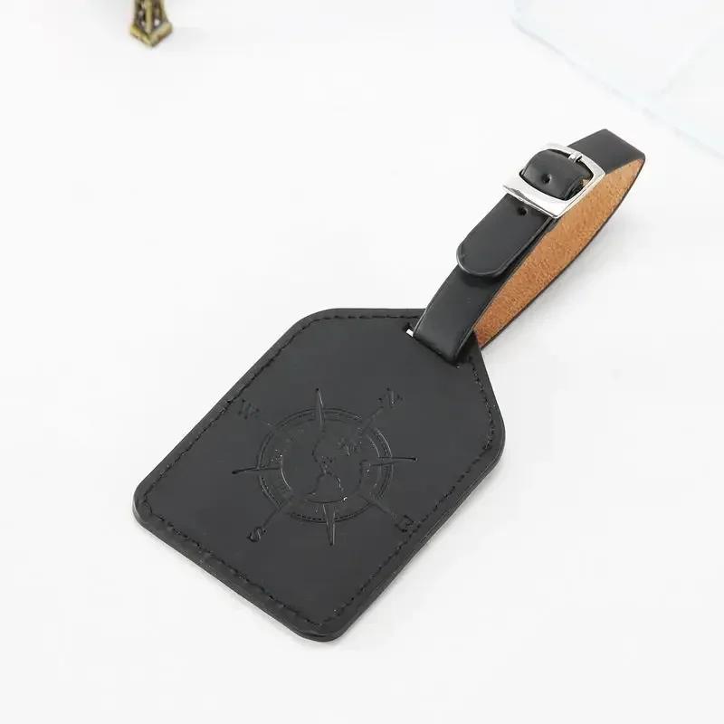 PU Leather Luggage Tag Suitcase Label ID Address Holder Travel Accessories Portable Name Tag