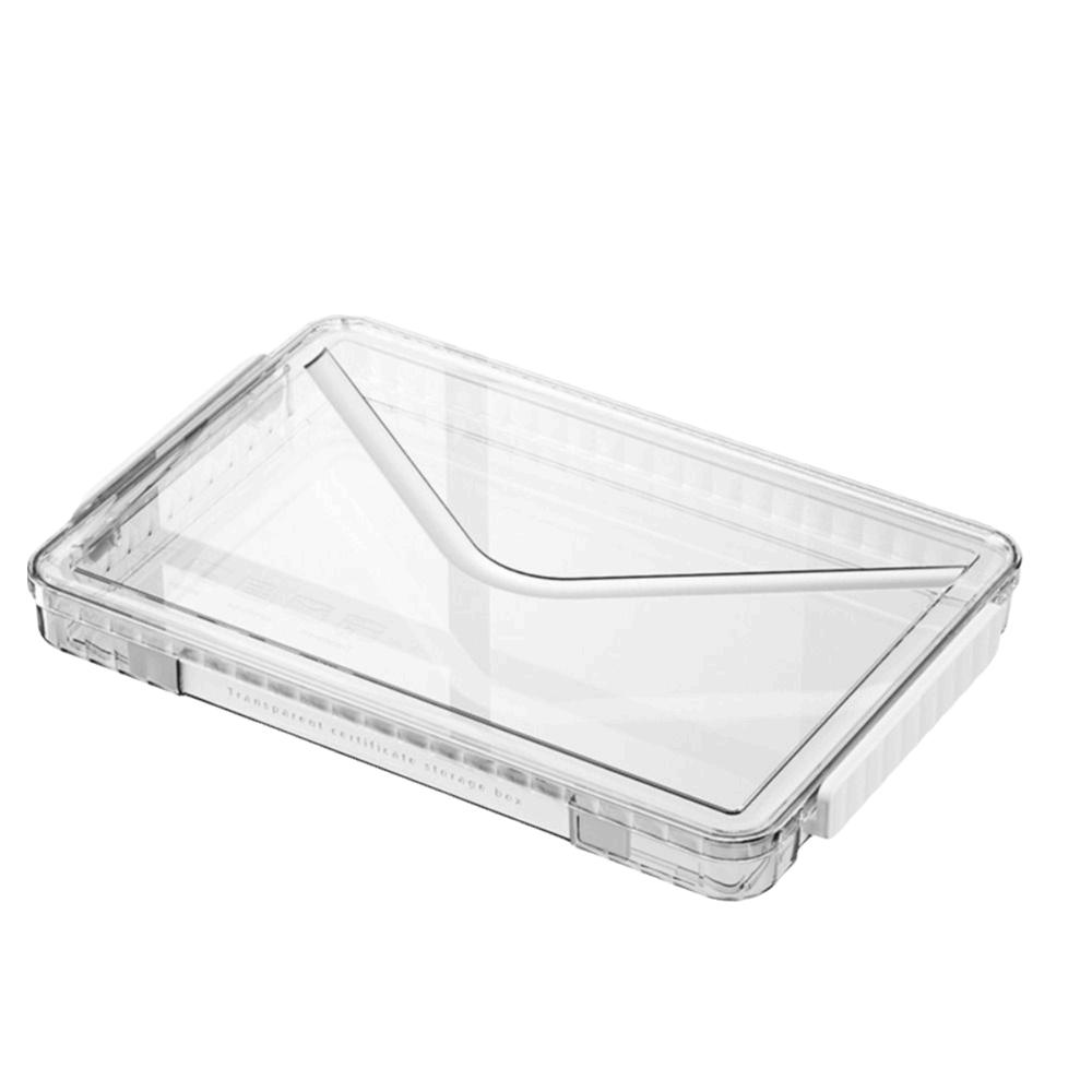 Transparent Desktop Paper Storage Box Dust Proof Card Holder Case File Document Organizer  Contract