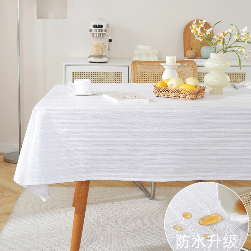 Pastoral Small Fresh Lilac Embroidered Tablecloth Geometric Rectangular Cover Towel Coffee Table Table Cloth Cover Cloth