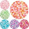 100pcs/bag Color Gradient Rose Beaded DIY Handmade Bracelet Necklace Earrings Jewelry Accessories