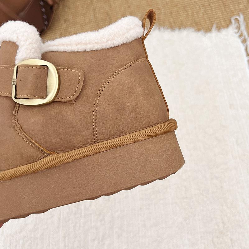 Snow boots winter new cotton shoes piled thickened warm fashionable versatile women's casual short boots