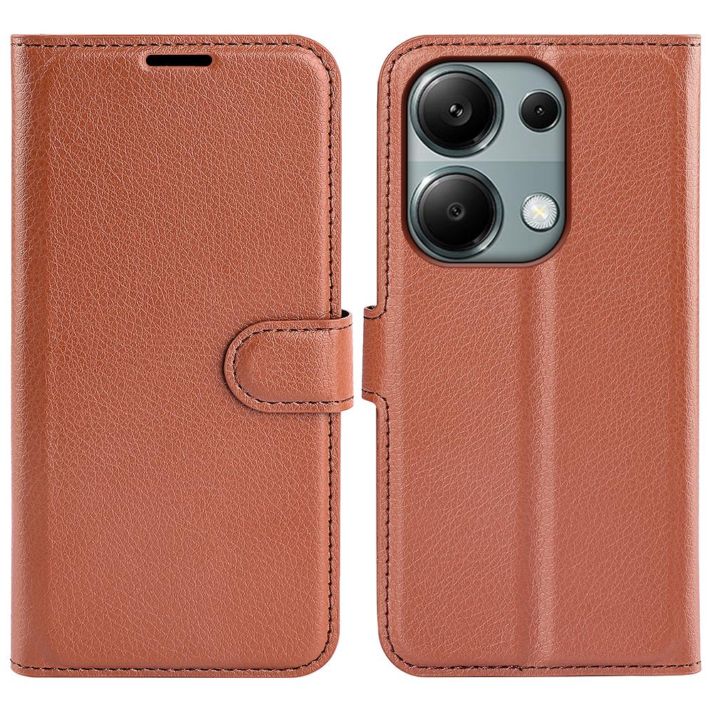 For Xiaomi Redmi Note 13 Pro 4G/Poco M6 Pro 4G Case Litchi Texture Leather Phone Cover with Wallet