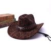 Ethnic style leopard print bull head belt decoration four seasons versatile men's and women's fashion top hat British style top hat