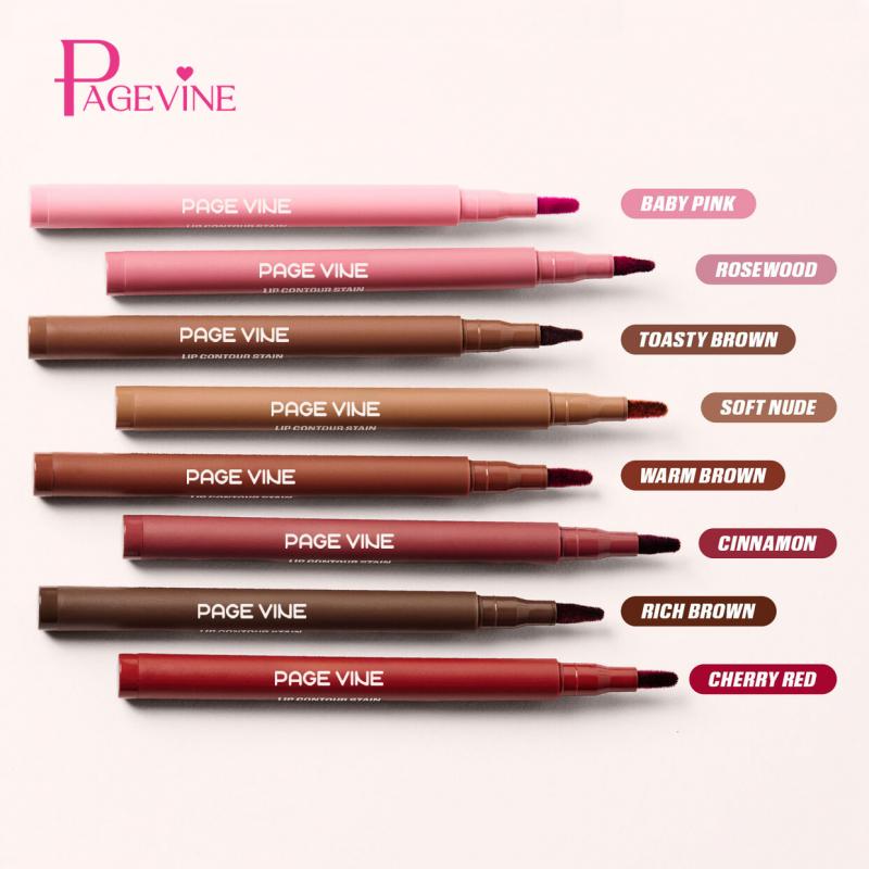 PAGE VINE Matita Contorno Labbra in Velluto Impermeabile Anti-Macchia Lunga Tenuta Rossetto Che Cambia Colore Per Tutti i Tipi di Pelle